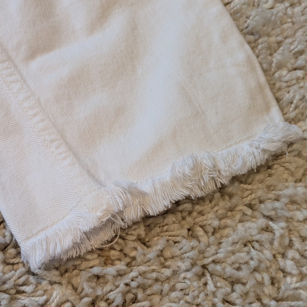 Vintage Gap High Waisted White Ankle Length Jeans Button Fly Raw Hem Size 8 - Picture 3 of 5